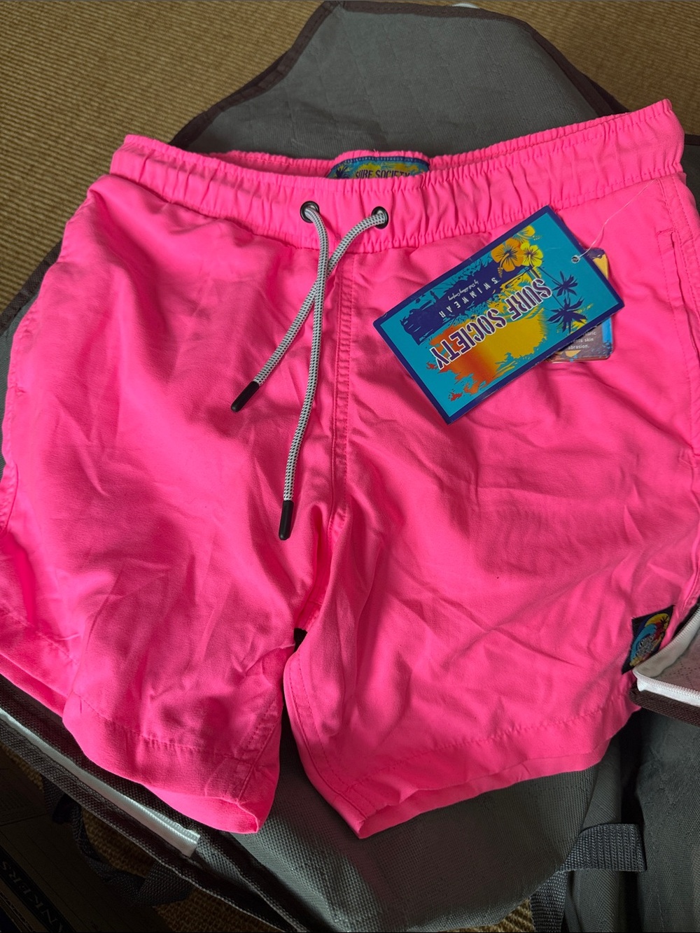 Surf Society Neon Hot Pink Swim Trunks
